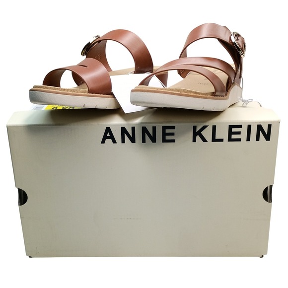Anne Klein Shoes - Anne Klein Aklalasa Wedge Sandal Women Size 6 Cognac Brown iflex AKLALASA-C‎
